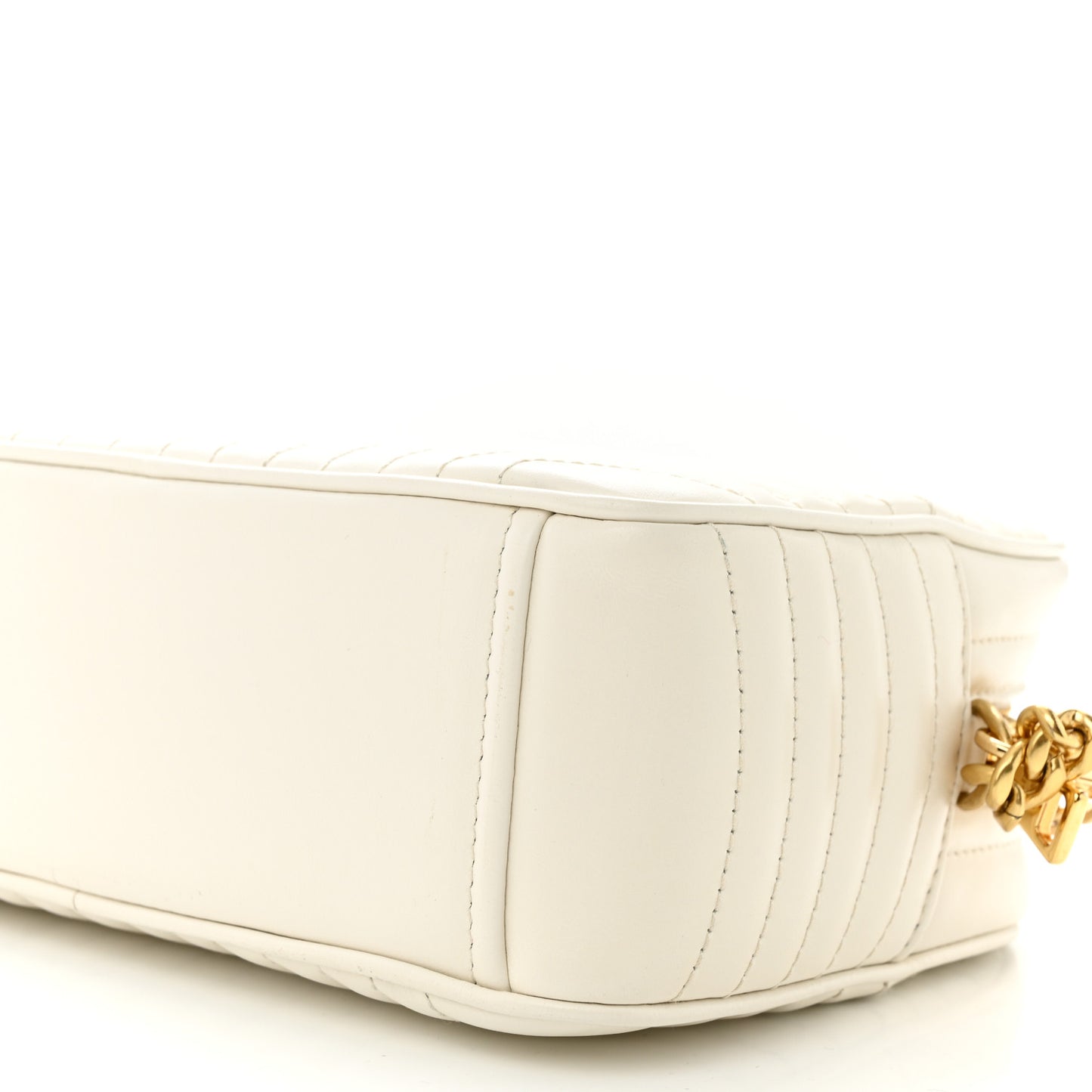 Soft Calfskin Diagramme Crossbody Bag White
