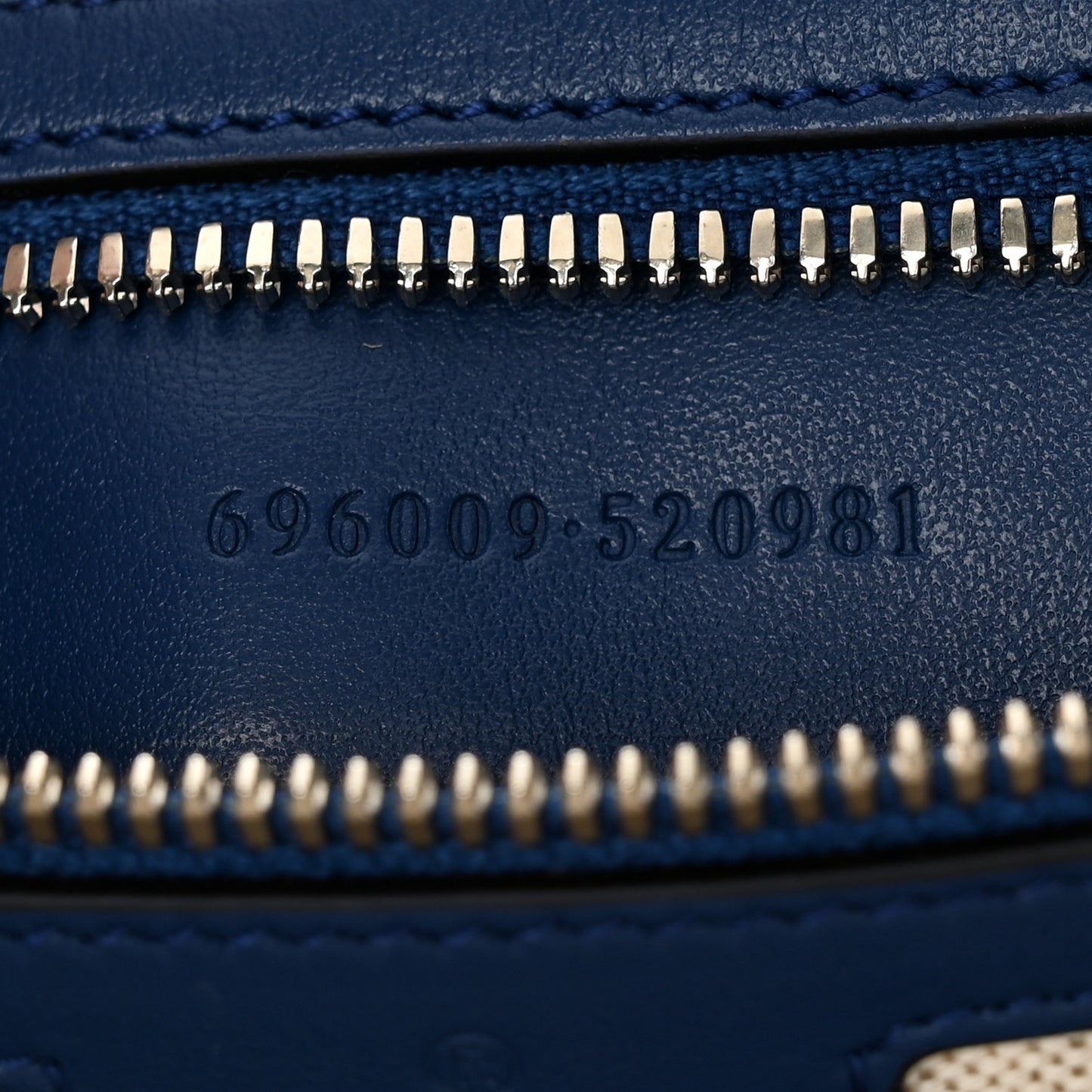 Calfskin GG Tennis Embossed Medium Wristlet Messenger Bag Intense Metal Blue