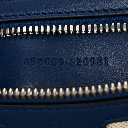Gucci Calfskin GG Tennis Embossed Medium Wristlet Messenger Bag Intense Metal Blue 8 of 11