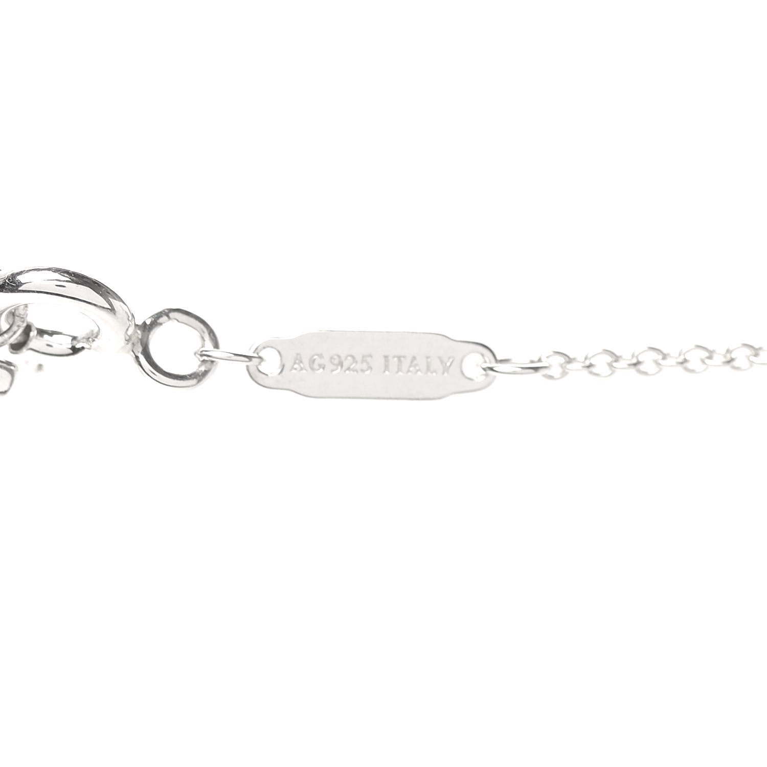 Tiffany Sterling Silver Large T Smile Pendant Necklace 5 of 6