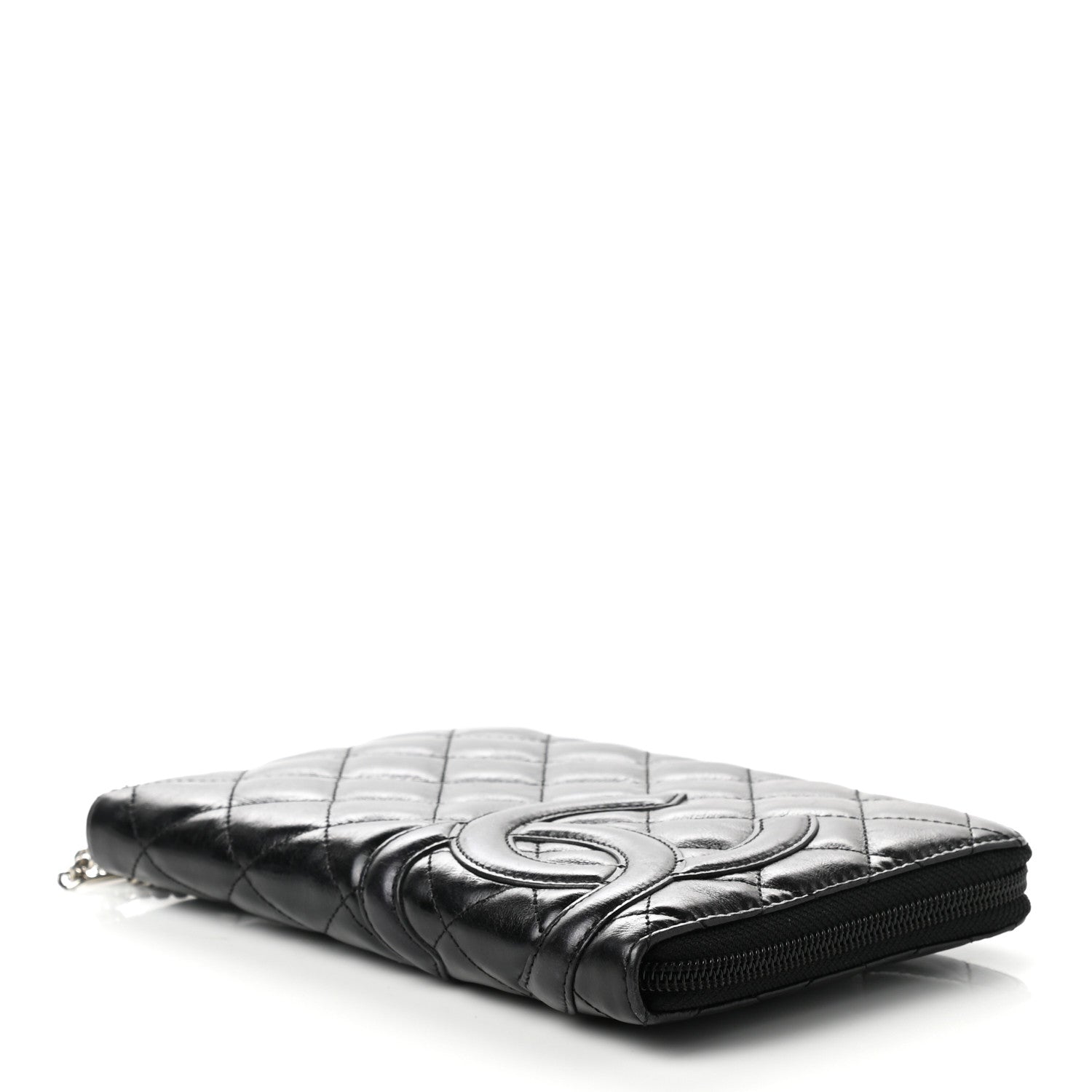 Chanel Calfskin Quilted Cambon Zip Around Organizer Wallet Black 2 of 8