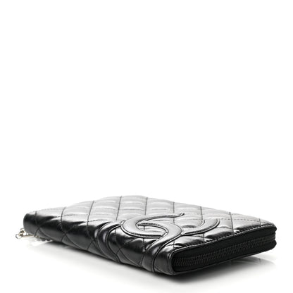 Chanel Calfskin Quilted Cambon Zip Around Organizer Wallet Black 2 of 8