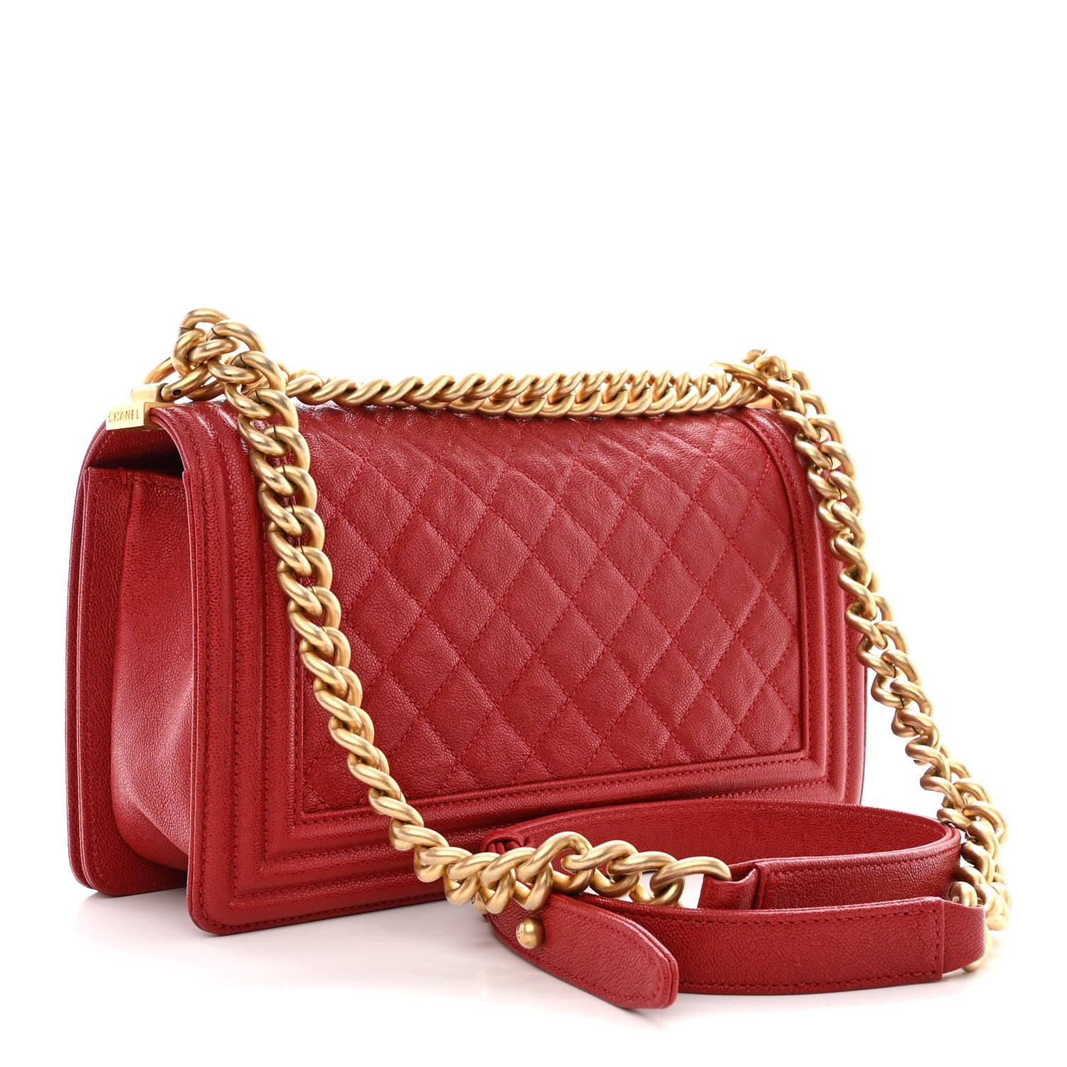 Chanel Caviar Quilted Medium Boy Flap Red 3 of 10
