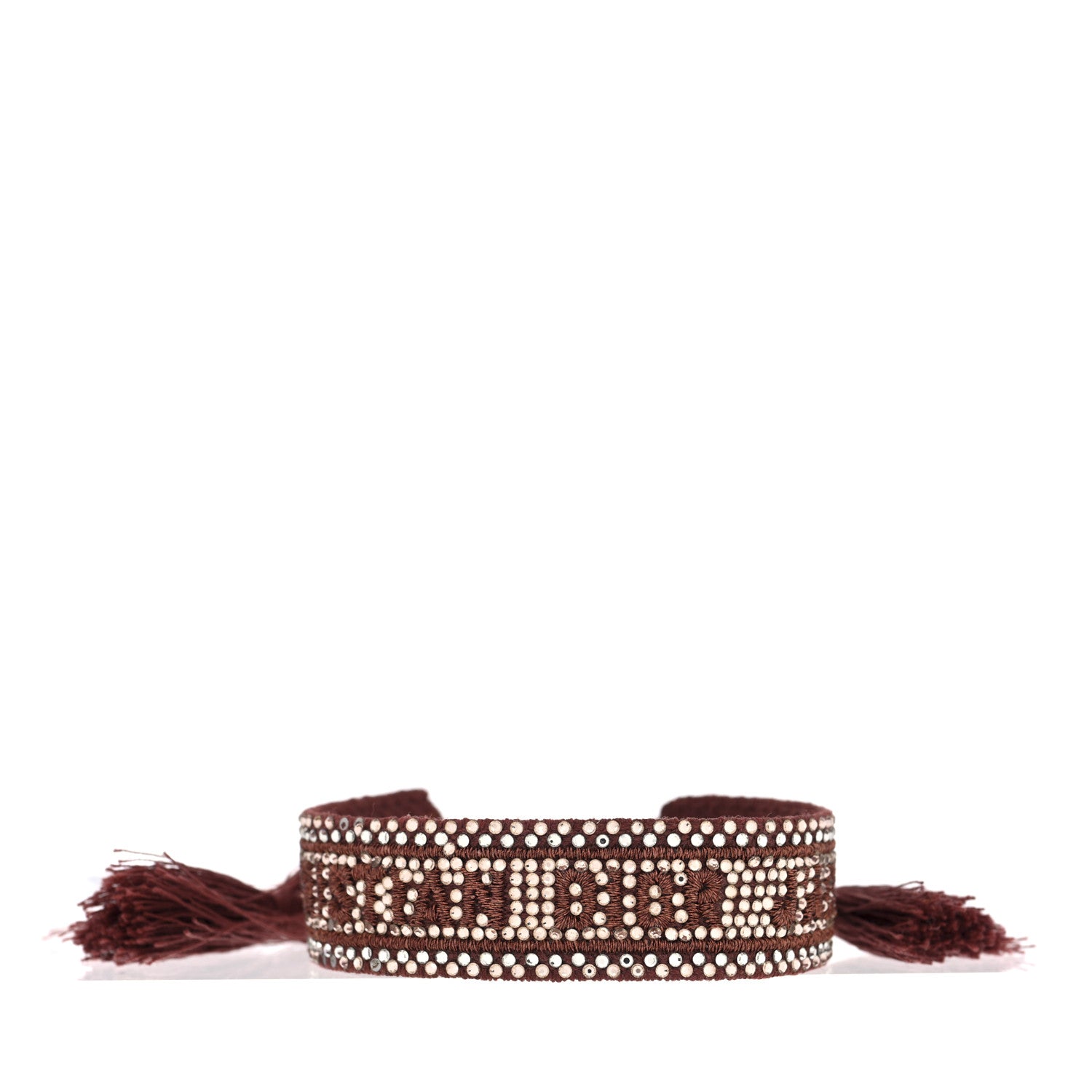 Christian Dior Woven Cotton Crystal Embroidered J'Adior Friendship Bracelet 1 of 3