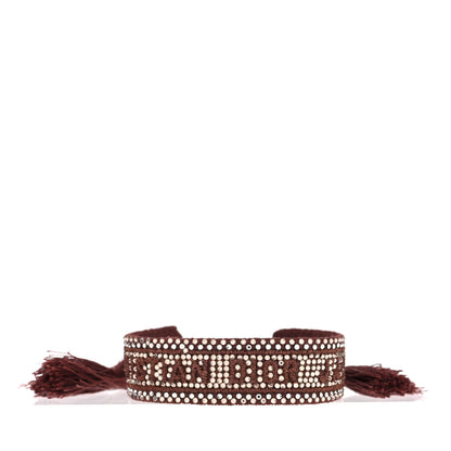 Christian Dior Woven Cotton Crystal Embroidered J'Adior Friendship Bracelet 1 of 3
