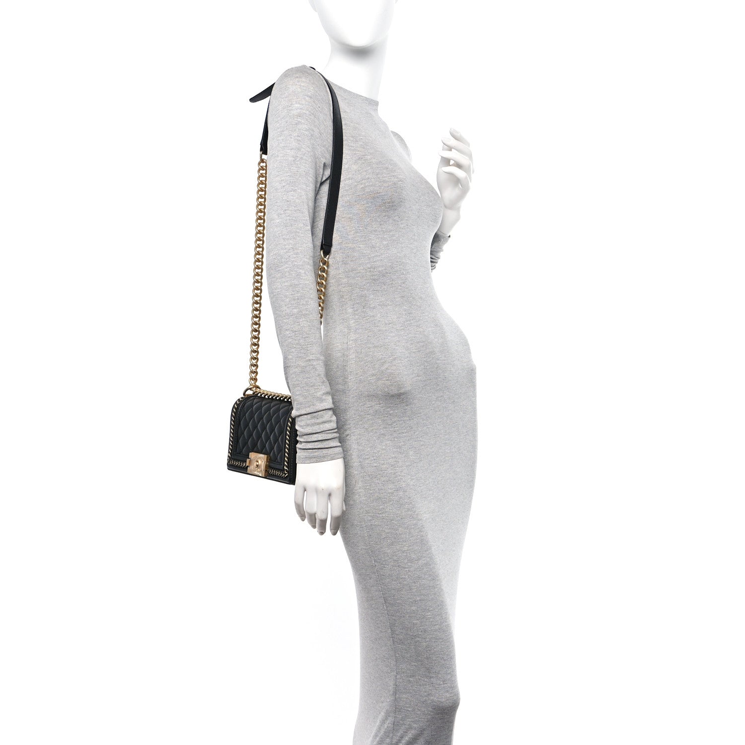 Chanel Caviar Quilted Small Chain Around Boy Flap Black 2 of 10