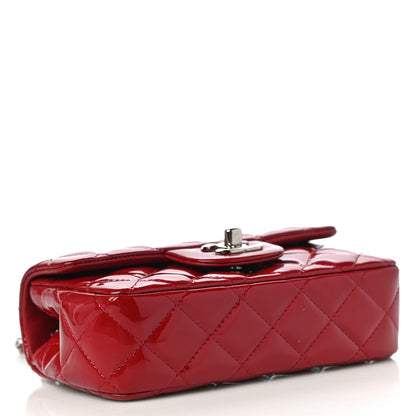 Chanel Patent Calfskin Quilted Extra Mini Rectangular Flap Red 4 of 11