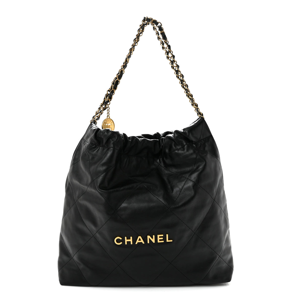 Chanel Shiny Calfskin Quilted Chanel 22 Black 1 of 13