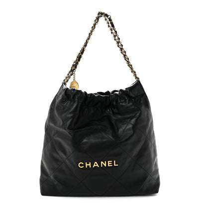Chanel Shiny Calfskin Quilted Chanel 22 Black 1 of 13