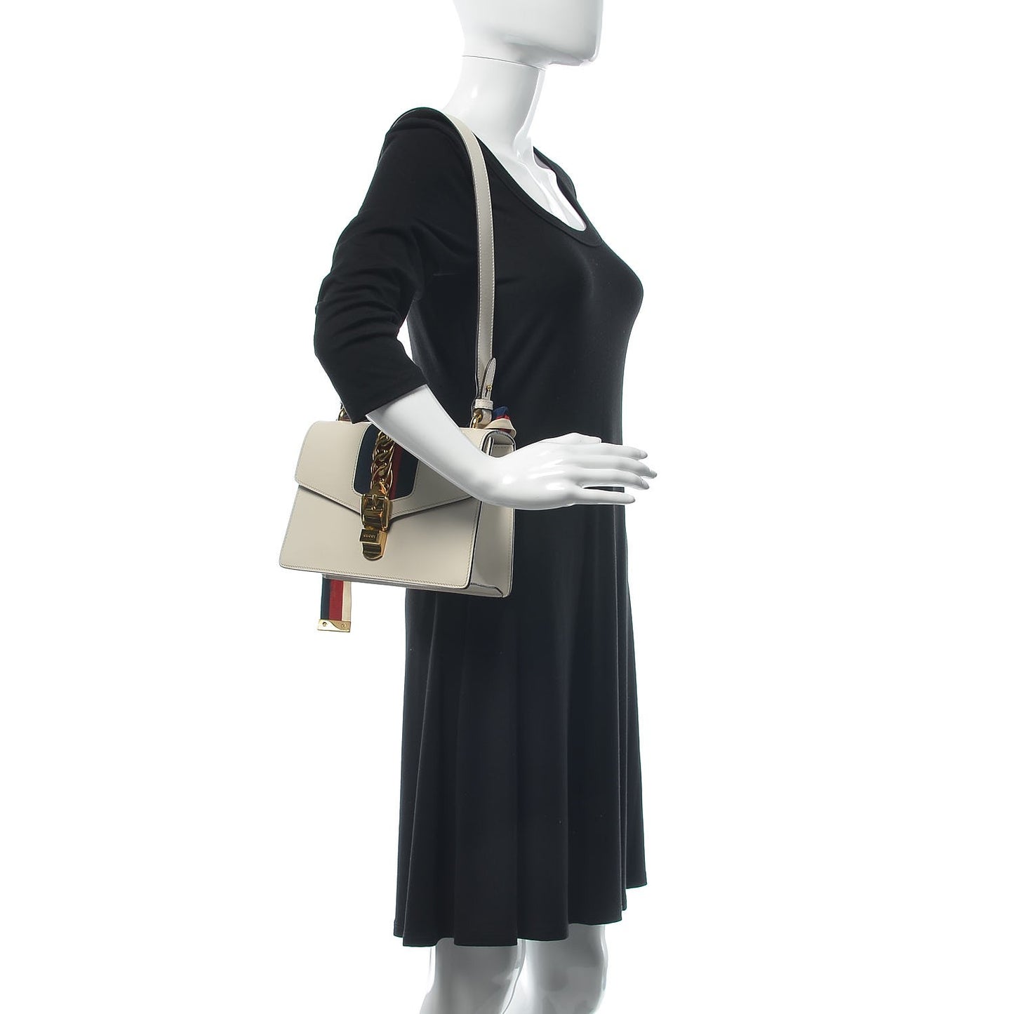 Calfskin Small Sylvie Shoulder Bag Off White