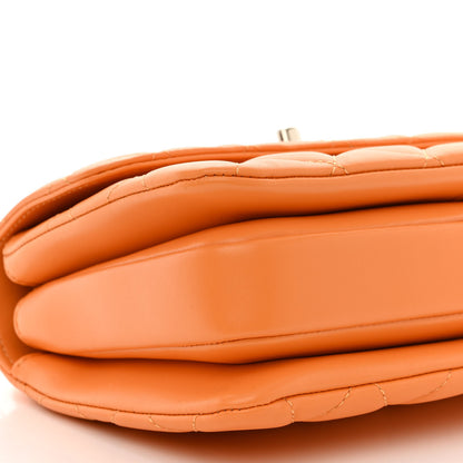 Chanel Lambskin Lacquered Quilted Mini Trendy CC Dual Handle Flap Bag Orange 8 of 11