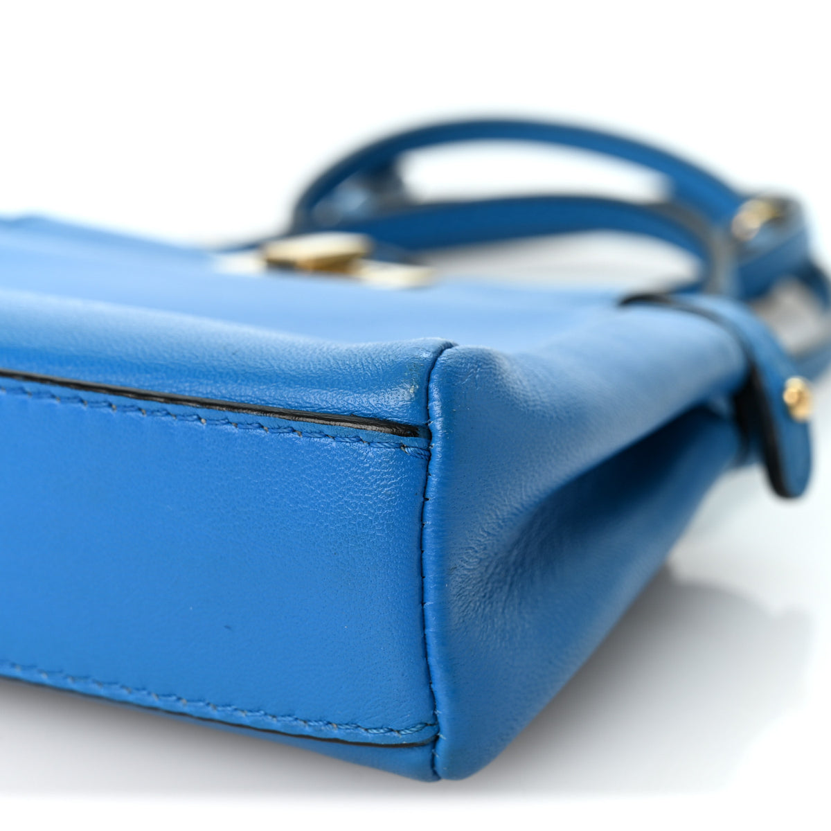 Shiny Nappa Micro Peekaboo Iconic Satchel Blue Royal