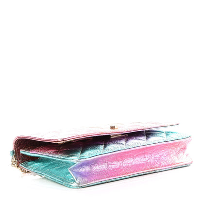 Chanel Metallic Goatskin Quilted 2.55 Reissue Wallet on Chain WOC Multicolor 3 of 10