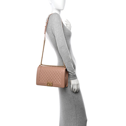 Chanel Caviar Quilted New Medium Boy Flap Beige 2 of 12
