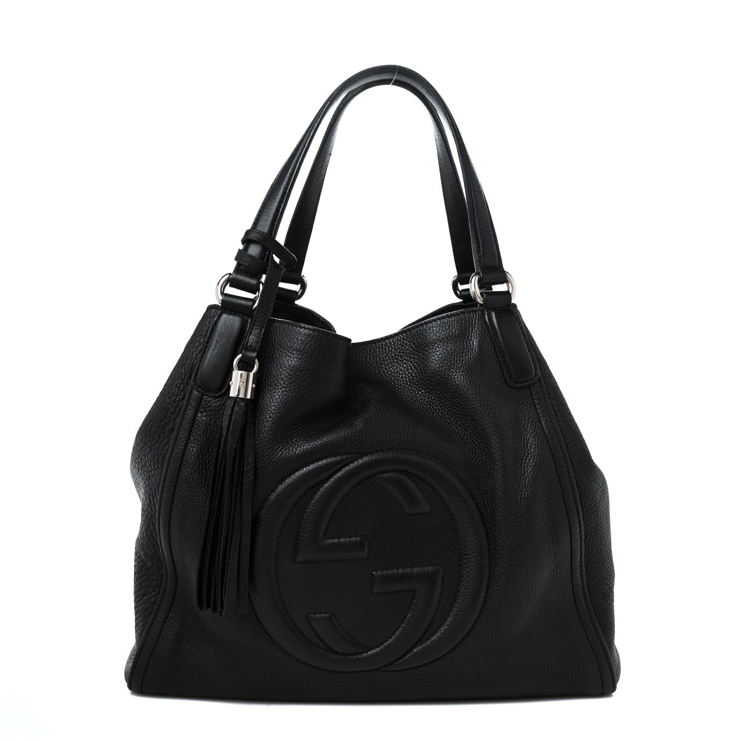 Gucci Pebbled Calfskin Medium Soho Shoulder Bag Black 1 of 13