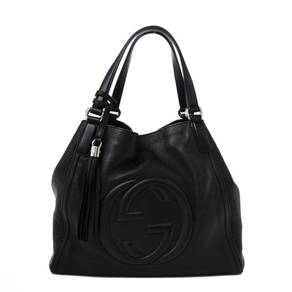 Gucci Pebbled Calfskin Medium Soho Shoulder Bag Black 1 of 13