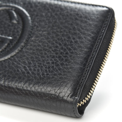 Gucci Pebbled Calfskin Soho Zip Around Wallet Black 8 of 9