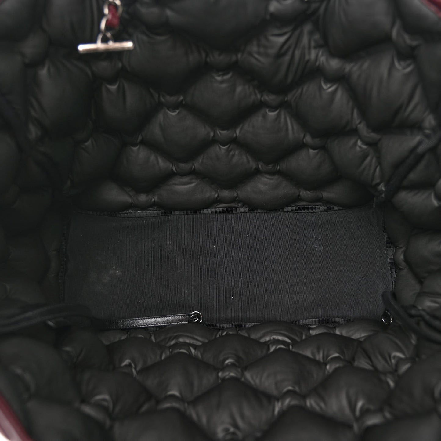 Calfskin Quilted Large Chesterfield Tote Burgundy