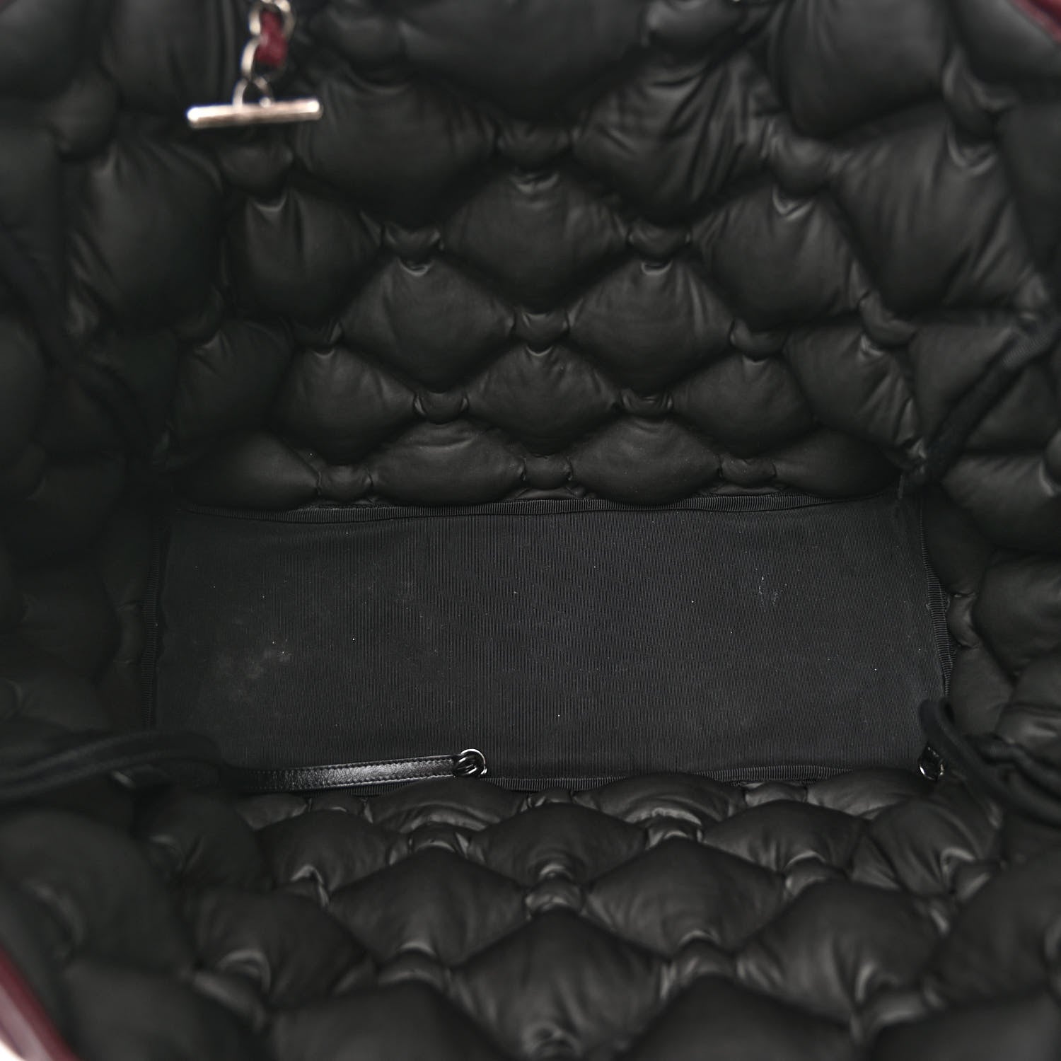 Chanel Calfskin Quilted Large Chesterfield Tote Burgundy 5 of 9
