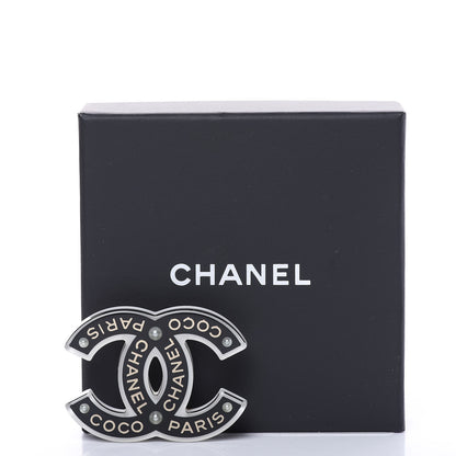 Chanel Resin Pearl CC Coco Brooch Black 5 of 5