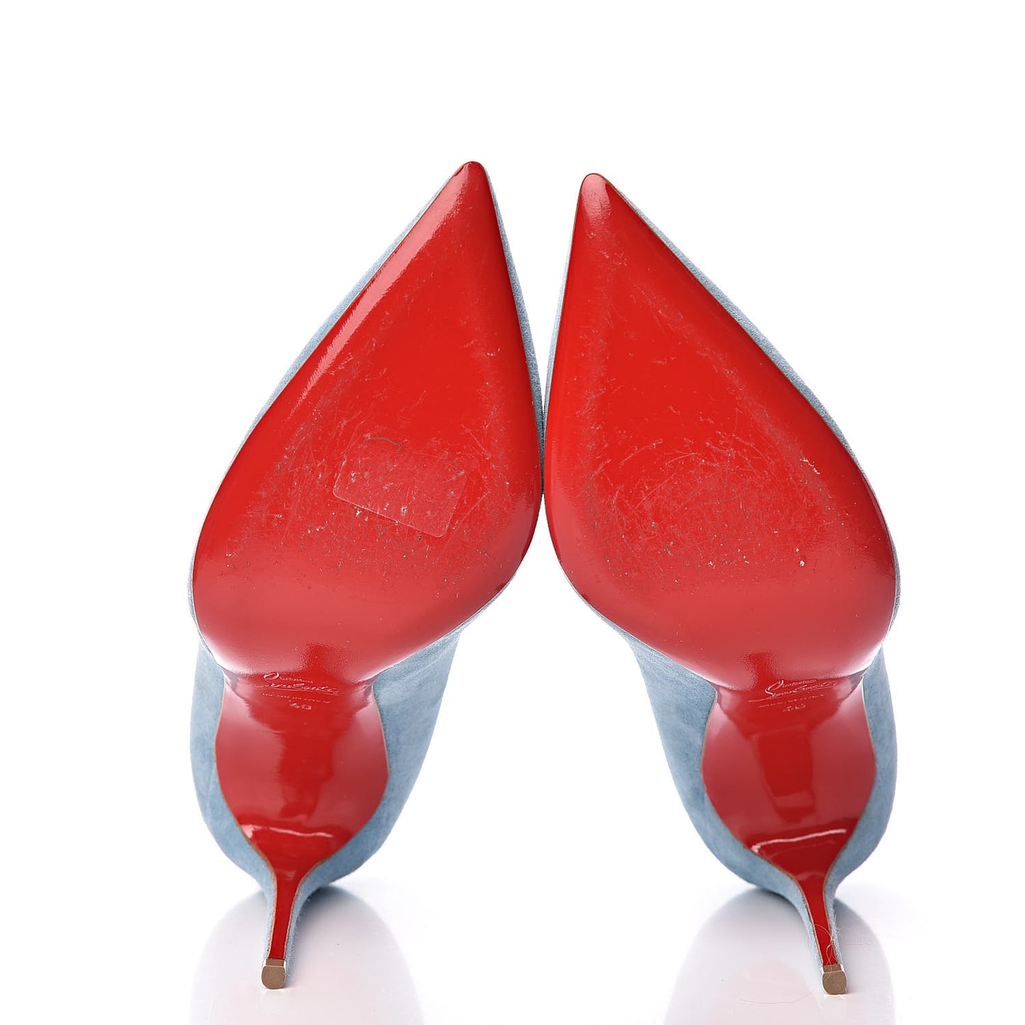 Veau Velours Pigalle Follies 100 Pumps 40 Celeste