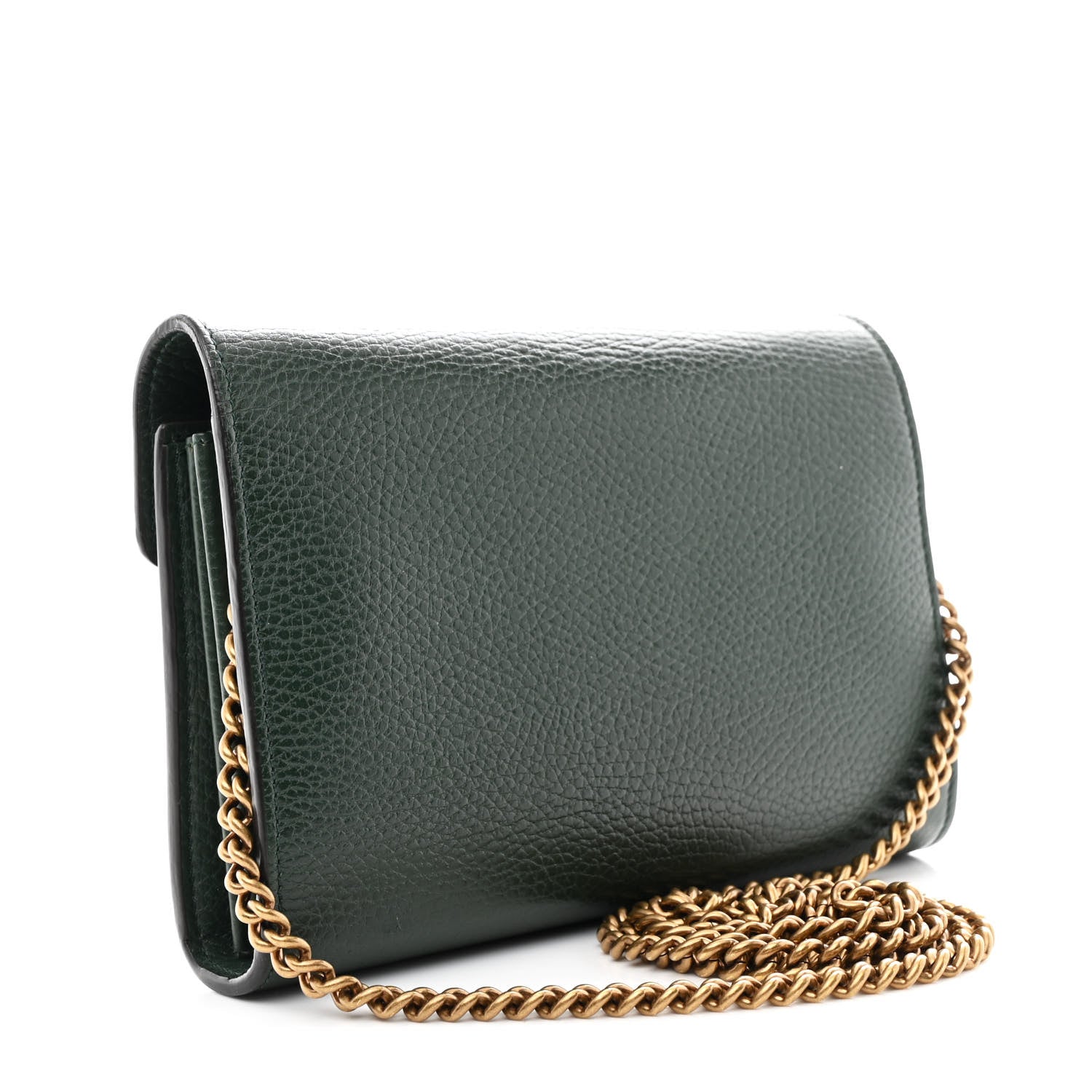 Gucci Calfskin Garden Dionysus Chain Wallet Emerald 3 of 13
