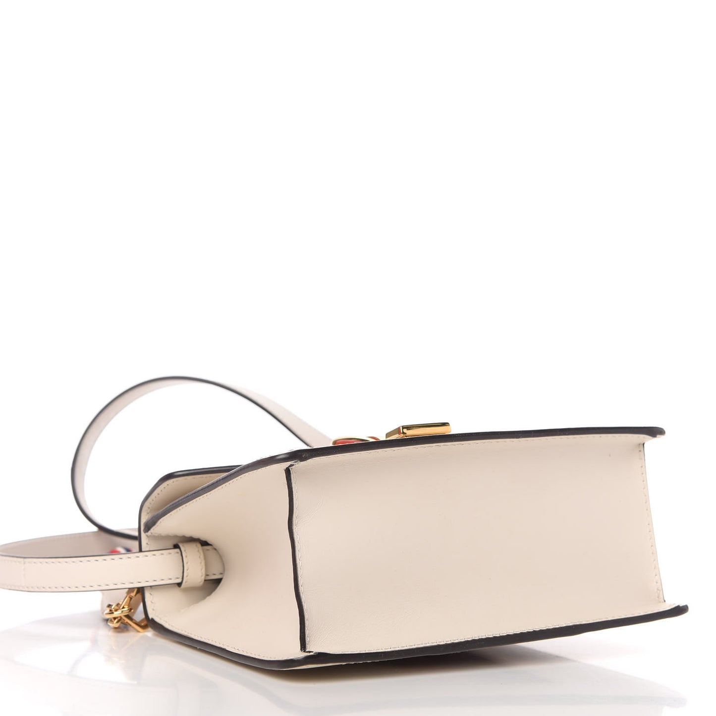 Calfskin Mini Sylvie Top Handle Bag White