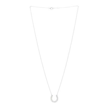 Tiffany Platinum Diamond Horseshoe Pendant Necklace 3 of 4