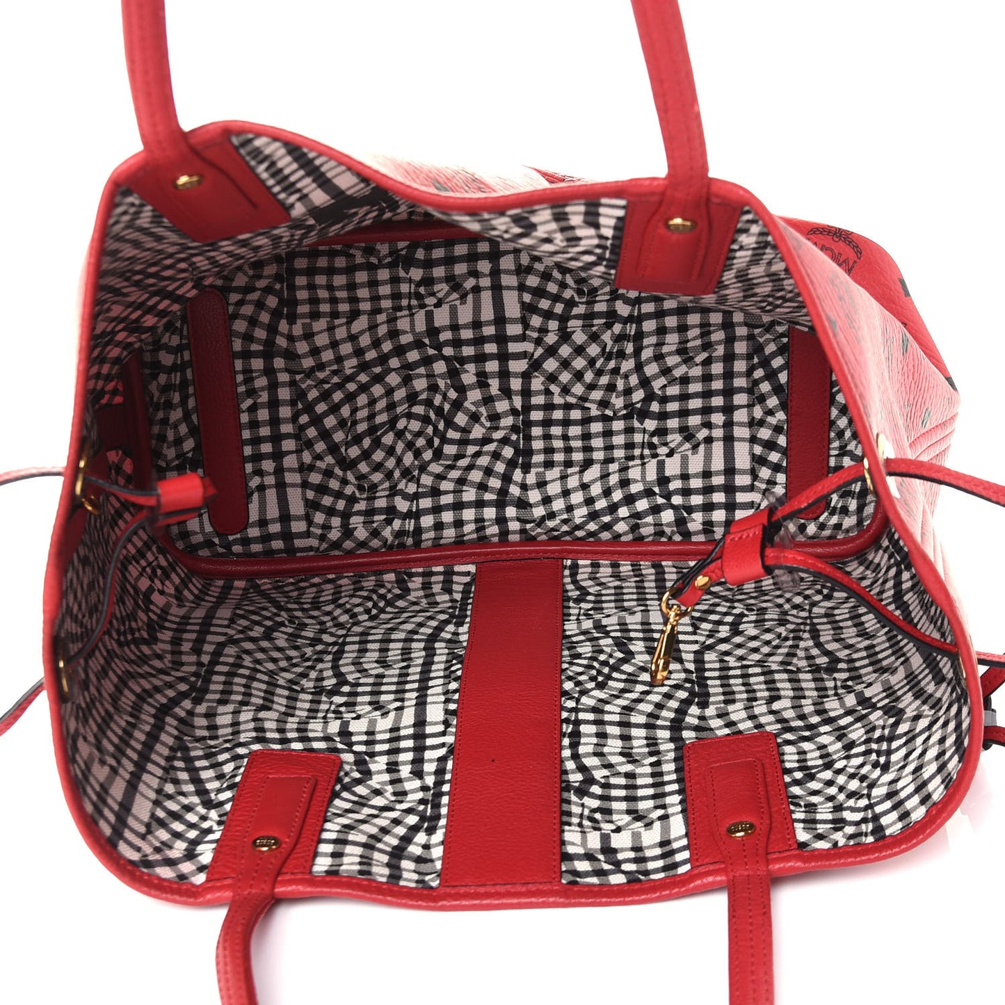 Visetos Medium Liz Reversible Shopper Tote Ruby Red