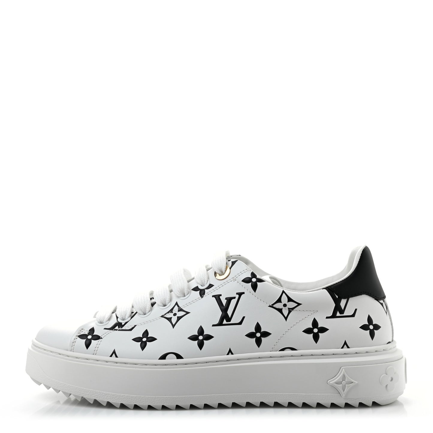 Calfskin Monogram Debossed Time Out Sneakers 39 Black