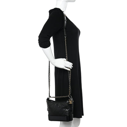 Chanel Aged Calfskin Quilted Small Gabrielle Hobo Black 2 of 11
