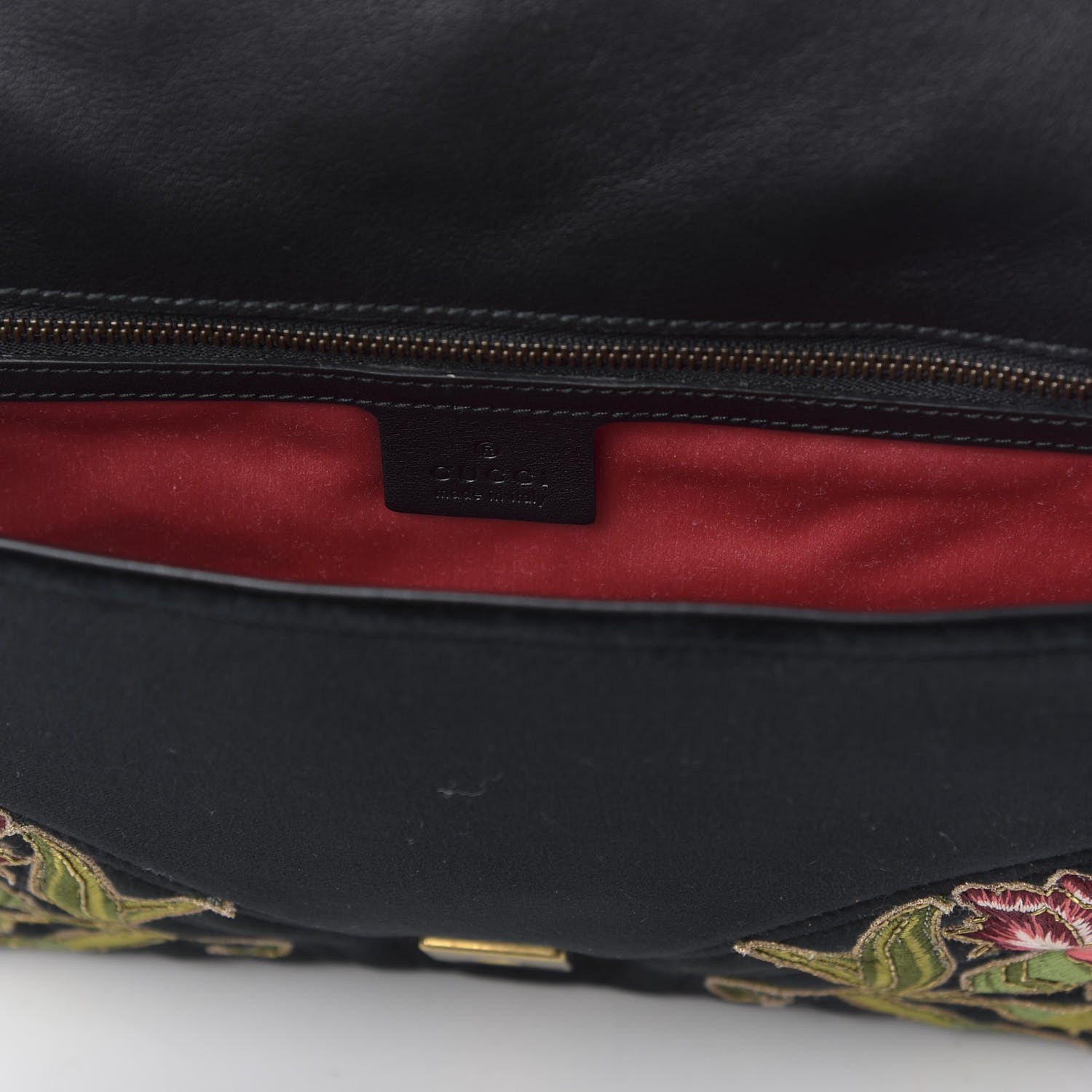 Gucci Velvet Matelasse Loved Embroidered Medium GG Marmont Shoulder Bag Black 8 of 10