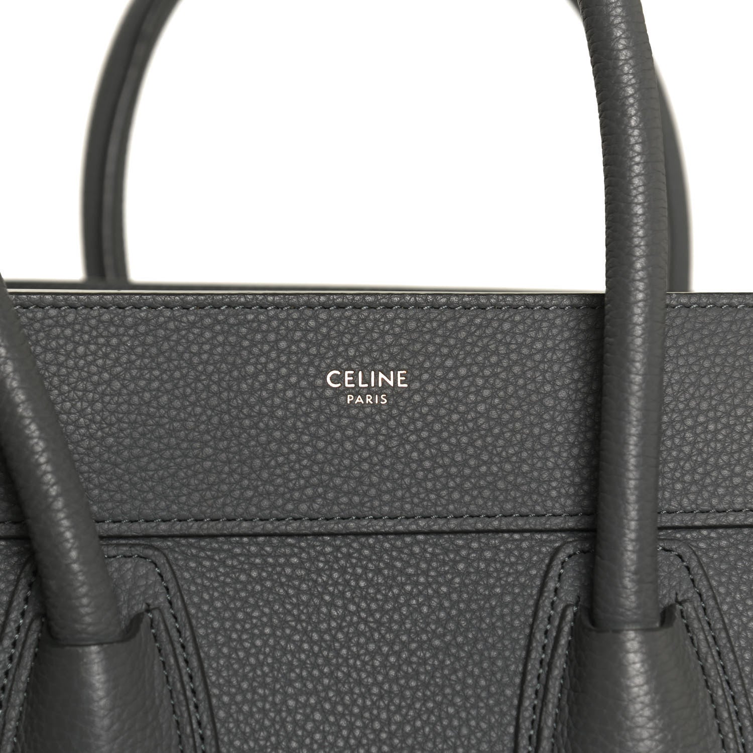 Celine Baby Drummed Calfskin Micro Luggage Kohl 7 of 10