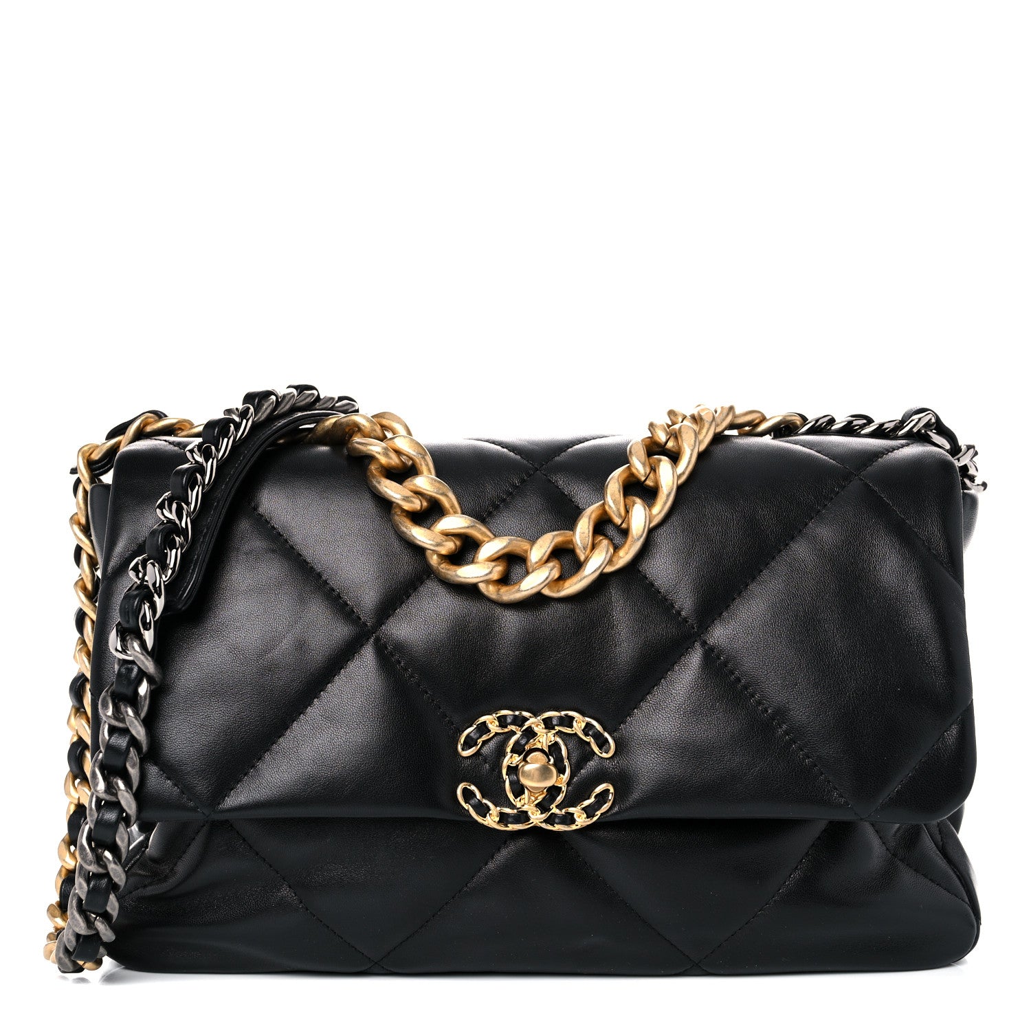 Chanel Lambskin Quilted Large Chanel 19 Flap Black 1 of 11