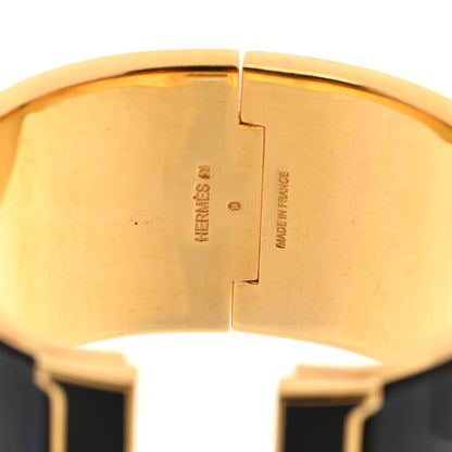 Hermes Enamel Extra Wide Clic Clac H Bracelet PM Black 4 of 6