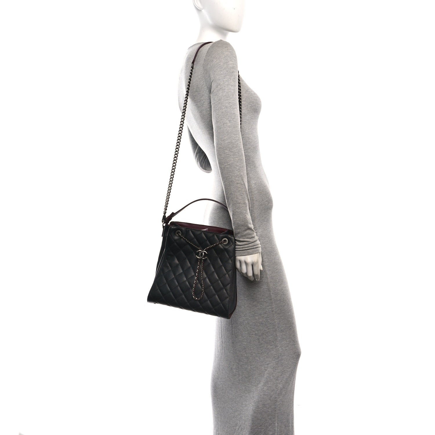 Chanel Caviar Quilted Medium CC Bucket Bag Black 2 of 10