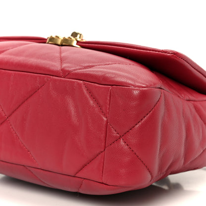 Chanel Goatskin Quilted Medium Chanel 19 Flap Red 10 of 10