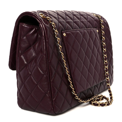 Chanel Grained Calfskin Quilted XXL Travel Flap Bag Burgundy 3 of 11