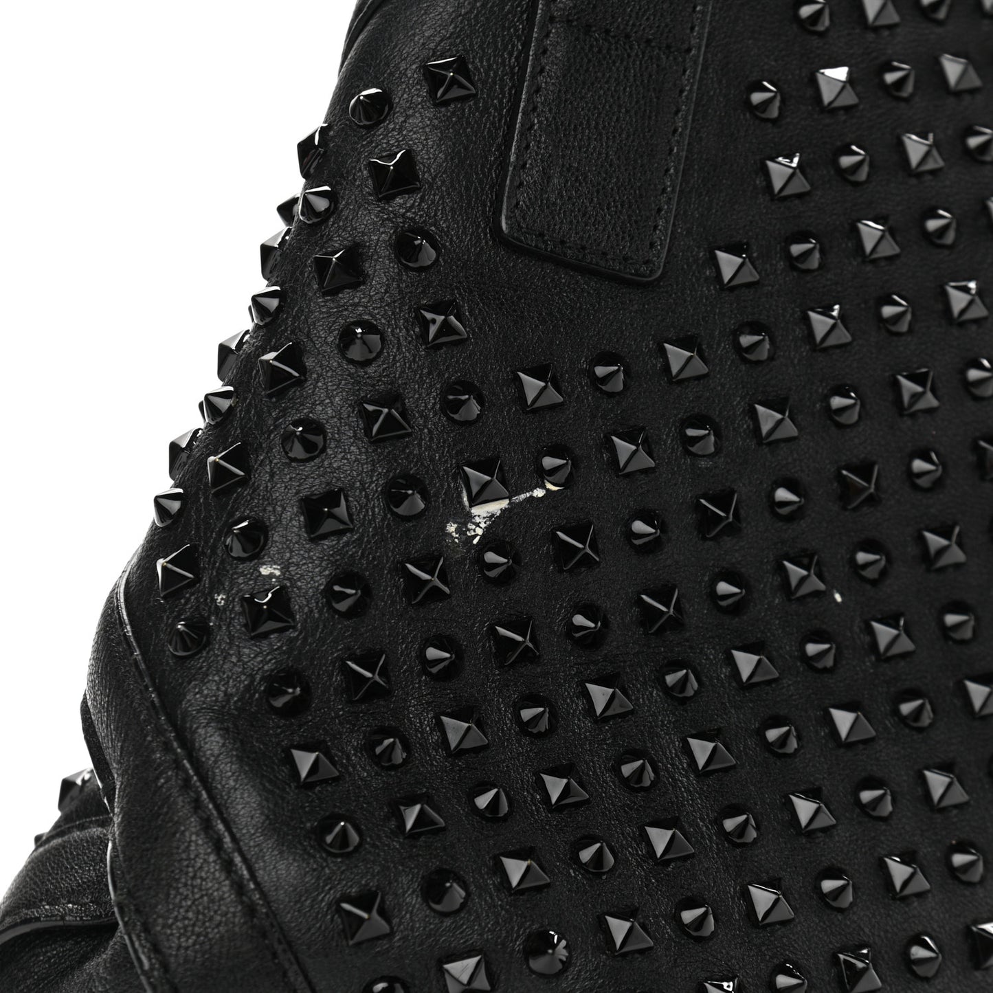 Lambskin Studded Large De Manta Tote Black