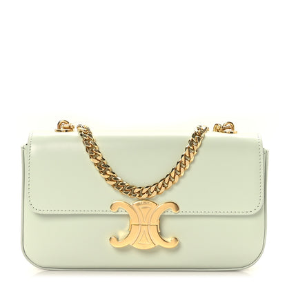 Celine Shiny Calfskin Triomphe Chain Shoulder Bag Jade 1 of 8