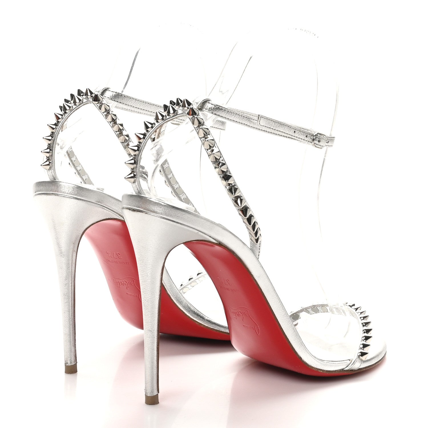 Christian Louboutin Nappa So Me 100 Sandals 37.5 Silver 4 of 8