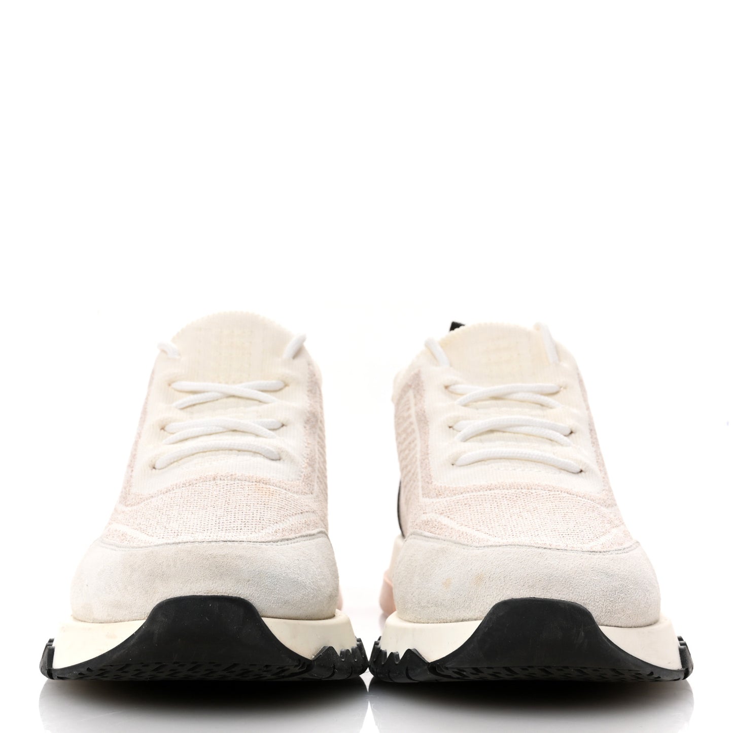 Technical Canvas Goatskin Womens Addict Sneakers 37 Multicolor Rose Dore