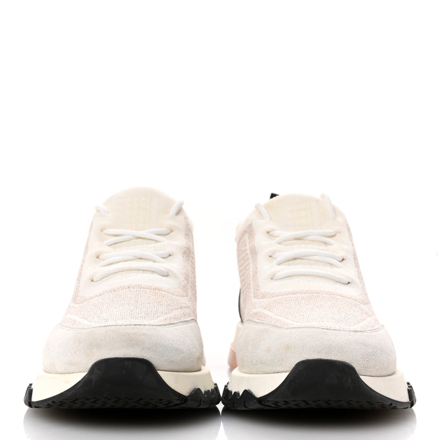 Hermes Technical Canvas Goatskin Womens Addict Sneakers 37 Multicolor Rose Dore 3 of 13