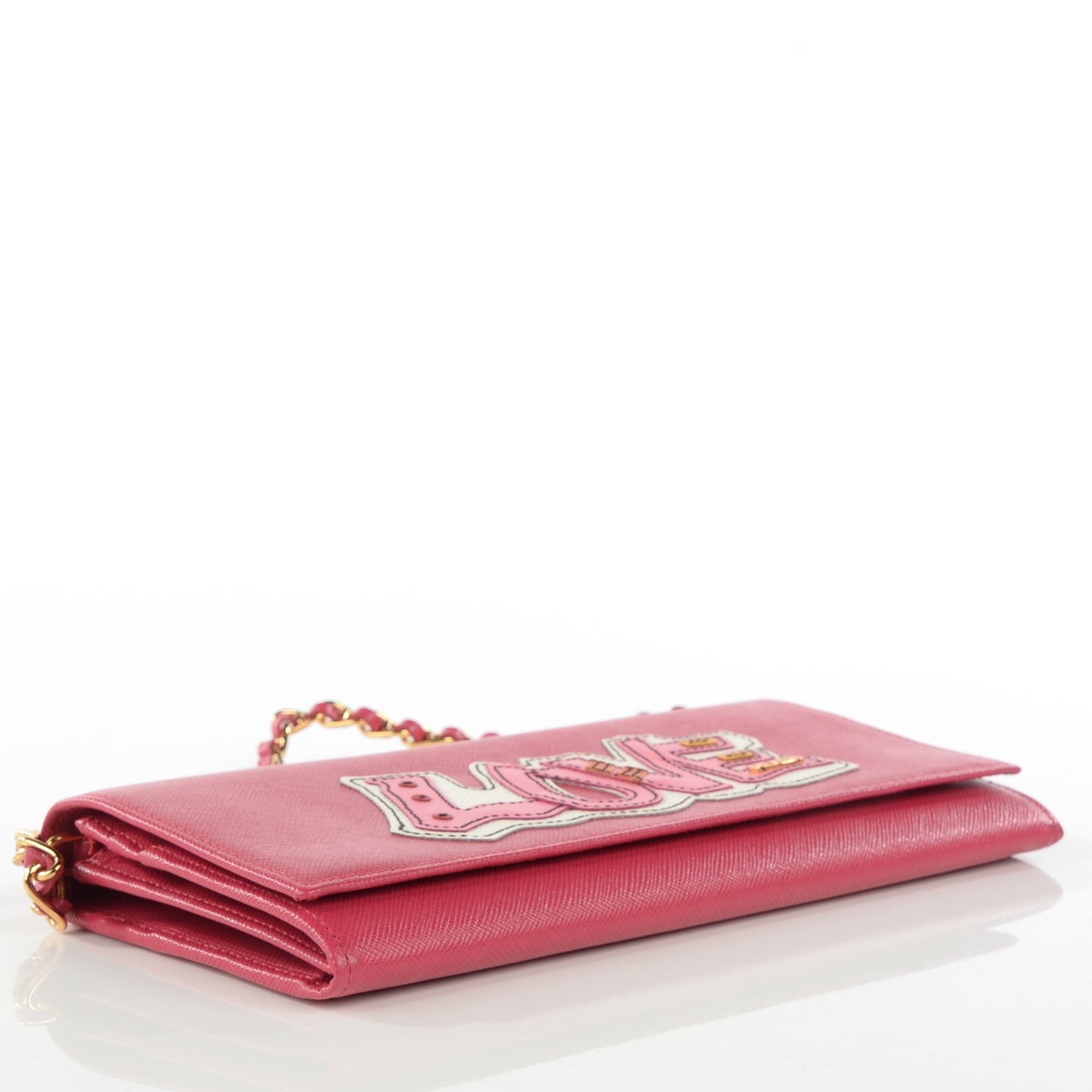Saffiano Love Chain Wallet Peonia