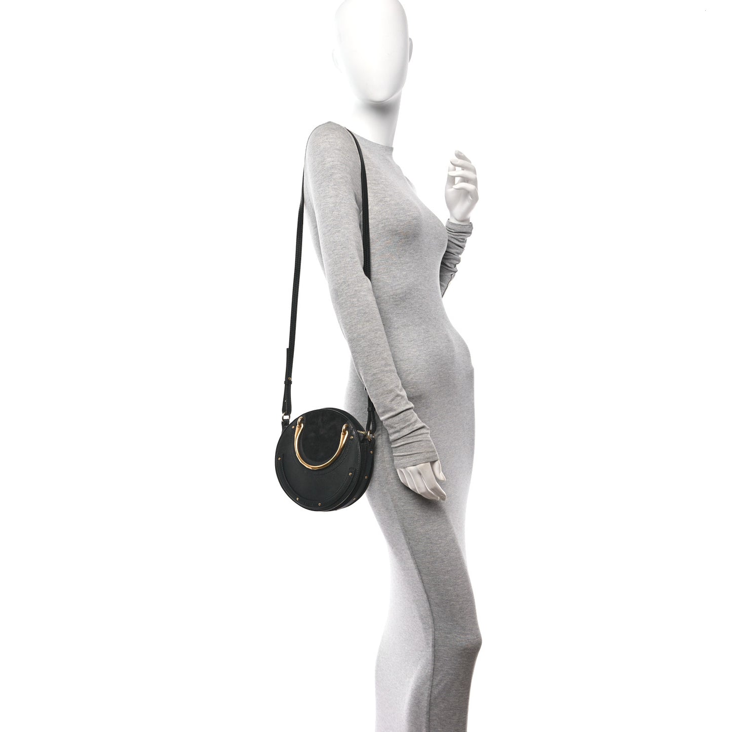 Shiny Goatskin Suede Small Pixie Bag Full Blue