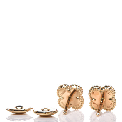 Van Cleef & Arpels 18K Yellow Gold Black Onyx Sweet Alhambra Earrings 3 of 5