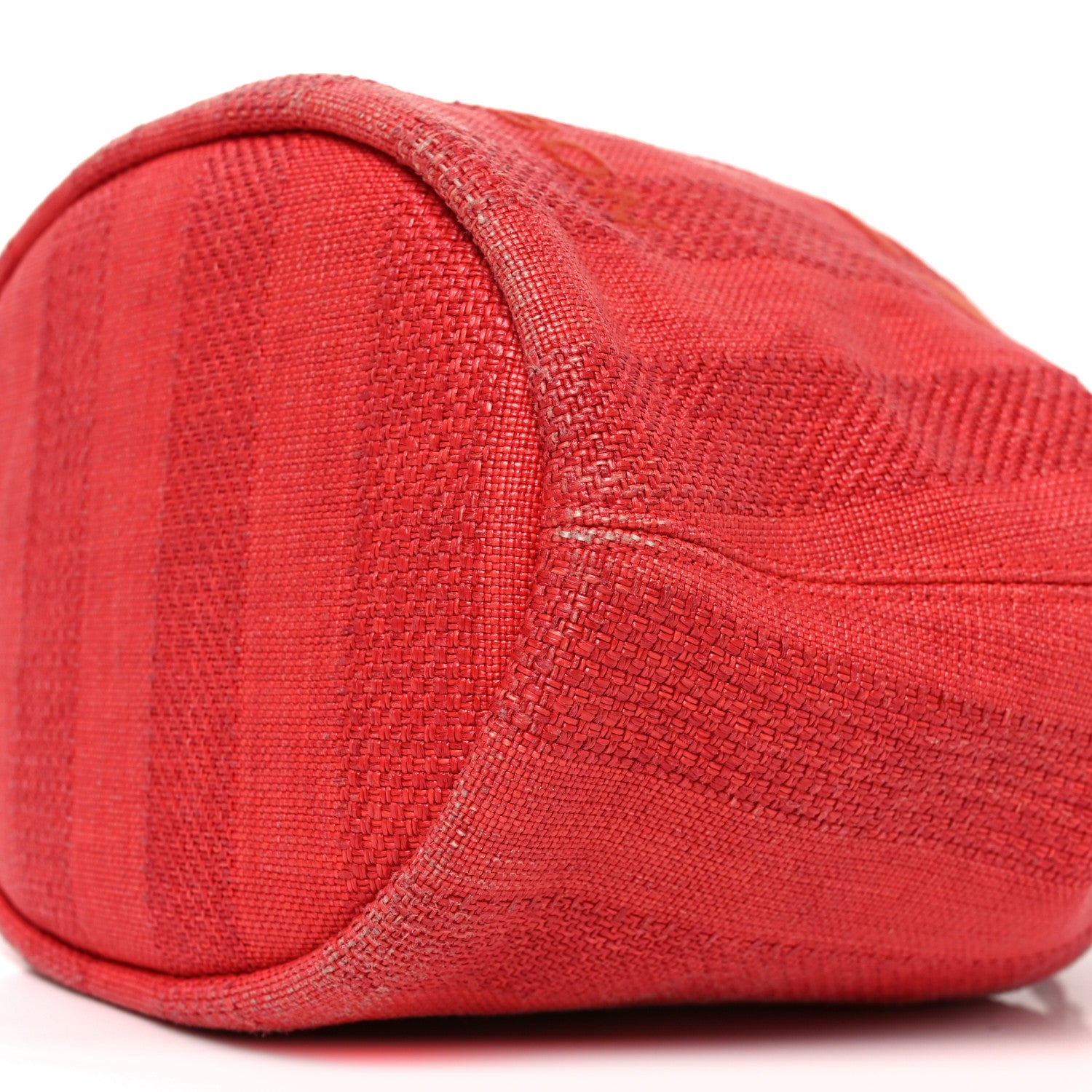 Chanel Mixed Fibers Striped Deauville Drawstring Bag Red 10 of 10