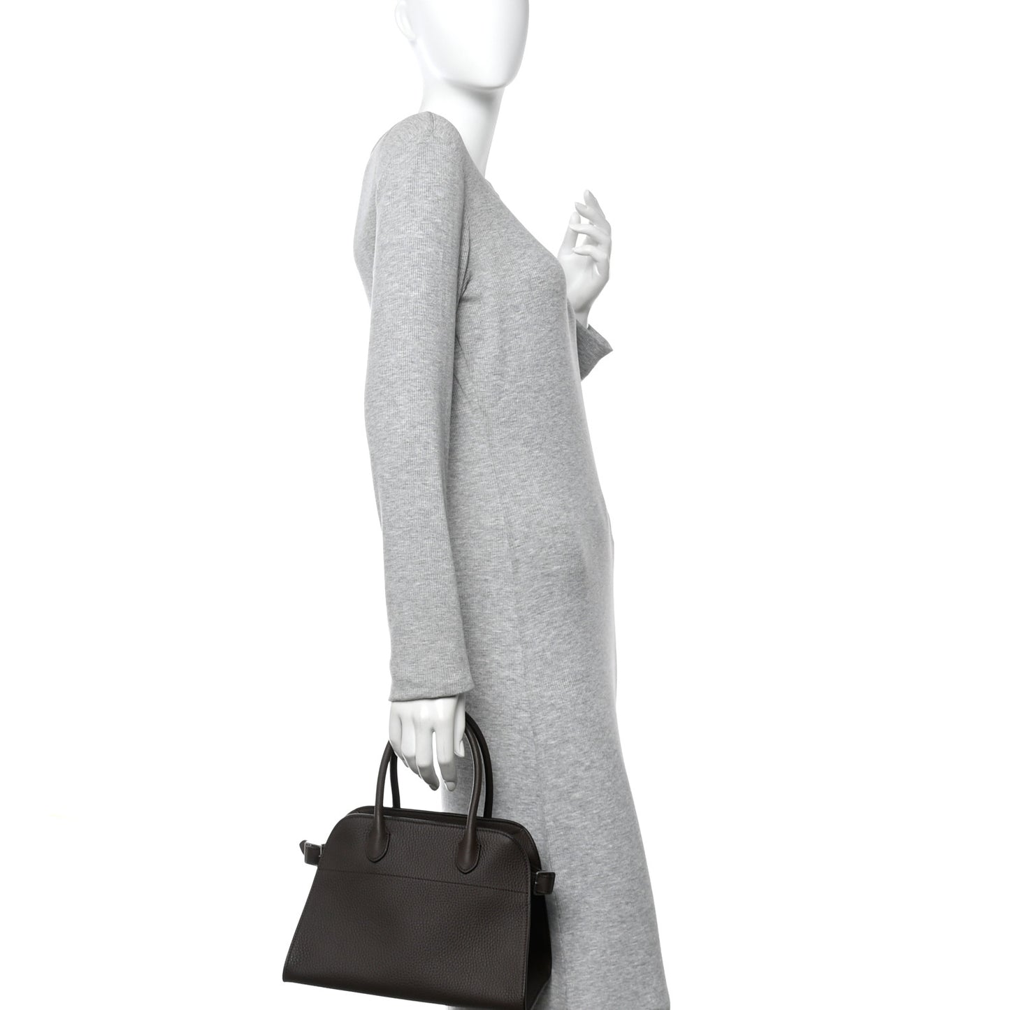 Grained Calfskin Soft Margaux 10 Bag Deep Brown