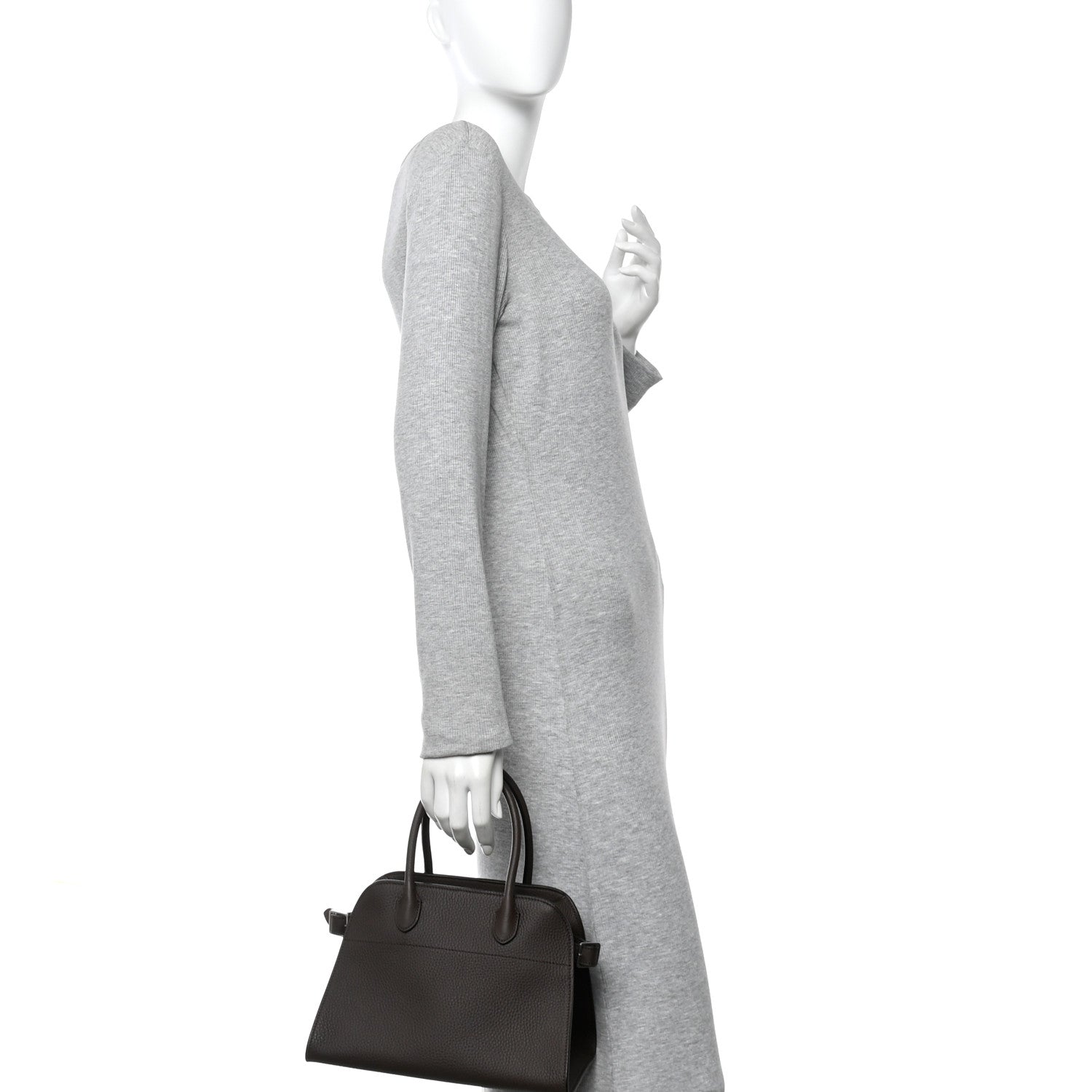 The Row Grained Calfskin Soft Margaux 10 Bag Deep Brown 2 of 9