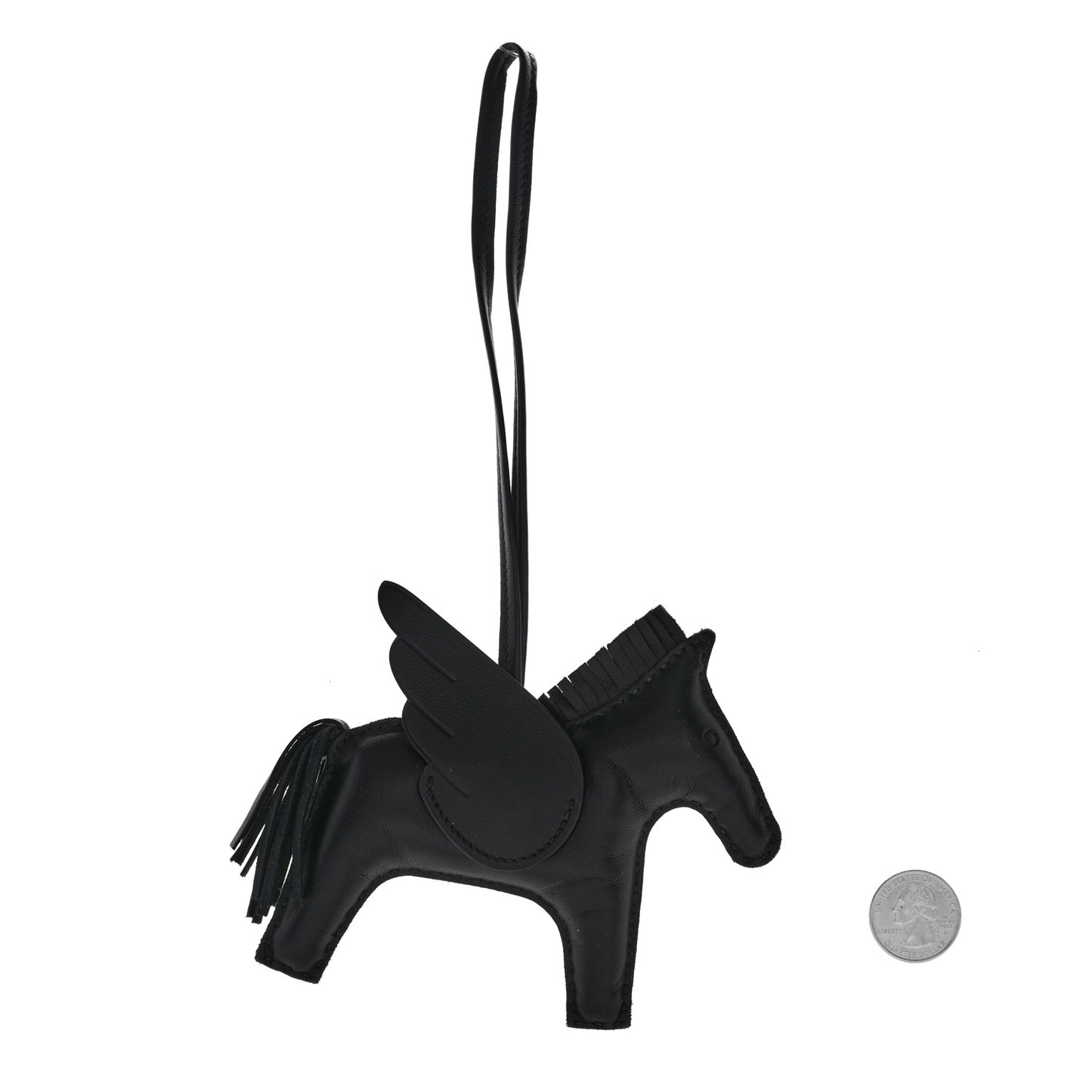 Milo Lambskin Grigri Rodeo Pegase Horse Bag Charm MM So Black